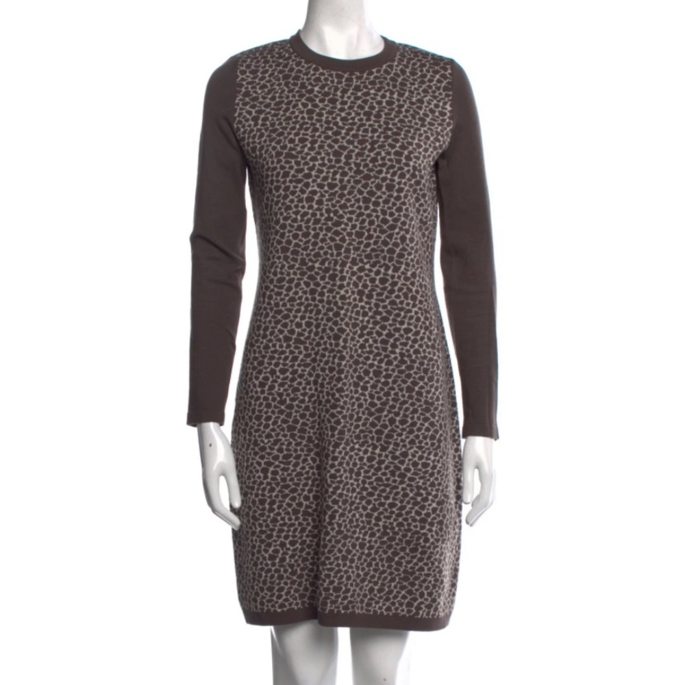 Weekend Max Mara Brown & Beige Animal Print Sweater Knit Stretch